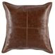 Soco Leather Kona Brown 22 x 22" Accent Pillow