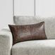 Soco Leather Parsons Cocoa Rectangular Accent Pillow