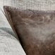 Soco Leather Parsons Cocoa Rectangular Accent Pillow