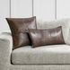 Soco Leather Parsons Cocoa Rectangular Accent Pillow
