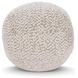 Villa Classics Maris Ivory and Natural Round Accent Pillow