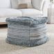 Poufs Blue and White Performance Elko Square Outdoor Pouf
