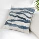 Stillness Passage Capri Blue and Cream Square Accent Pillow