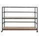 Glendora Black and Natural Storage Rack with Casters
