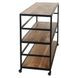 Glendora Black and Natural Storage Rack with Casters