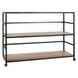 Glendora Black and Natural Storage Rack with Casters