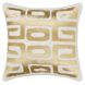 Radiant Oasis Zelo Natural and Gold Square Accent Pillow