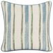 Tranquil Coasts Harbor Stripe Ivory and Blue Square Accent Pillow