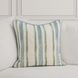Tranquil Coasts Harbor Stripe Ivory and Blue Square Accent Pillow