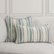 Tranquil Coasts Harbor Stripe Ivory and Blue Square Accent Pillow