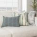 Tranquil Coasts Harbor Stripe Ivory and Blue Square Accent Pillow