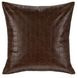 Tranquil Coasts Leather Seston Brown Square Accent Pillow
