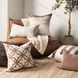 Lineage Bikram Ivory and Mocha Cream Square Accent Pillow