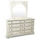 Highland Cathedral White 8 Drawer Dresser and Mirror