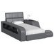 Booker Gray Twin Upholstered Transformer Bed with Electronic Features and LED