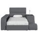 Booker Gray Twin Upholstered Transformer Bed with Electronic Features and LED