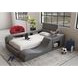 Booker Gray Twin Upholstered Transformer Bed with Electronic Features and LED