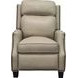 Van Buren Shoreham Cream Leather Push Thru The Arms Recliner with Nailhead Trim