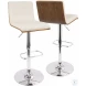 Vasari Walnut And Cream Adjustable Bar Stool