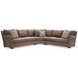 Keirnan Brown Leather 3 Piece Modular Sectional with Pillows