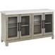 Carena White Marble Top Brown 4 Door Sideboard with Touch Lighting