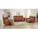 Varden Nutmeg Leather 62" Zero Gravity Power Reclining Loveseat with Power Headrest and USB Charging
