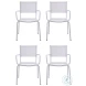 Ventura White Stackable Outdoor Arm Chair Set of 4