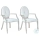 Victoria White Round Back Arm Chair Set of 2