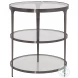 Vienna Gunmetal Three Tier Glass Top Round End Table