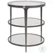 Vienna Gunmetal Three Tier Glass Top Round End Table