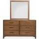 Ridgefield Russet 6 Drawer Dresser with Square Mirror