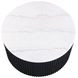 Colvin Black and White Round Marble Top Coffee Table with Casters