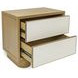 Marcelle White and Brown 2 Drawer Nightstand