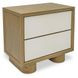 Marcelle White and Brown 2 Drawer Nightstand