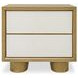 Marcelle White and Brown 2 Drawer Nightstand