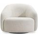 Devon White Upholstered Swivel Accent Chair
