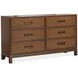 Ridgefield Russet 6 Drawer Dresser with Square Mirror