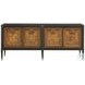 Solmere Black and Mapa Burl 4 Door Console Table