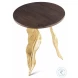 Verna Walnut And Gold Leaf Accent Table