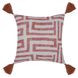 Indoor and Outdoor Karo Red Clay Square Accent Pillow