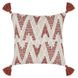 Terranea Sanibel Natural and Clay Red Square Accent Pillow