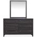 Merrifield Raisin Black 6 Drawer Dresser with Rectangular Mirror