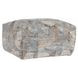 Performance Savanna Beige and Gray Square Outdoor Pouf