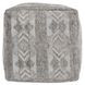 Performance Caravan Gray and Cream Square Outdoor Pouf