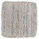 Performance Tundra Gray and Beige Square Outdoor Pouf