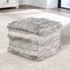 Performance Fallon Gray and Beige Square Outdoor Pouf
