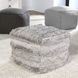 Performance Fallon Gray and Beige Square Outdoor Pouf
