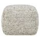 Shades Performance Vico Ivory and Gray Square Outdoor Pouf