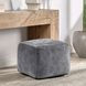 Poufs Heirloom Velvet Stone Gray Square Accent Pouf