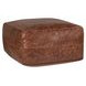 Poufs Leather Kona Brown Leather Square Accent Pouf